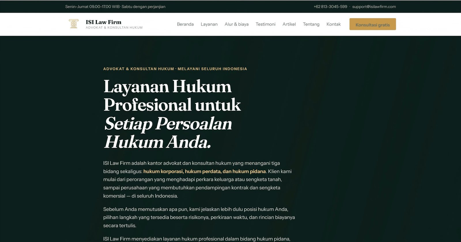 Website ISI Law Firm